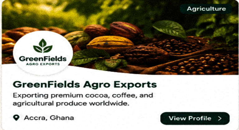 African cocoa beans and coffee export business showcasing premium agricultural products and export-ready agribusiness operations