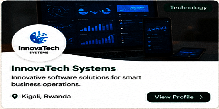 Technology company dashboard with software analytics, digital systems, mobile applications, and business automation tools